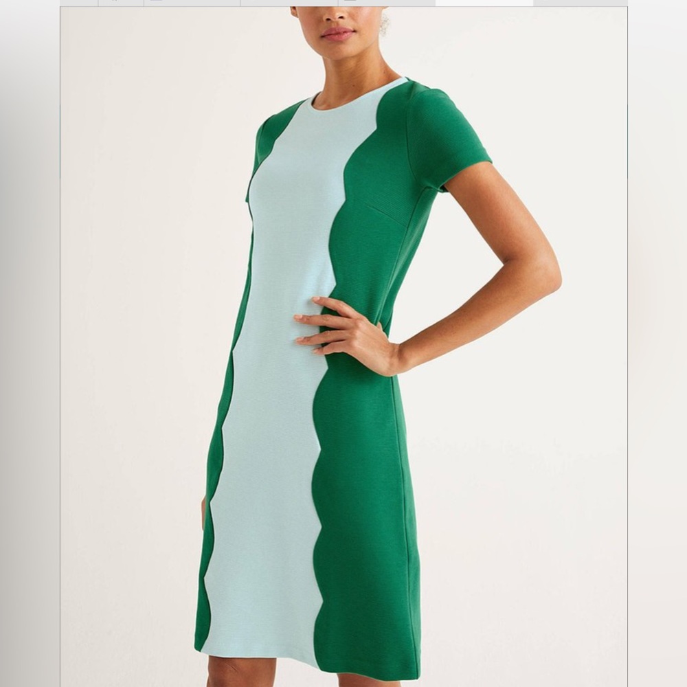 NWOT, Boden Ruth Ottoman Dress, Green, Size 6L